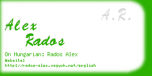 alex rados business card